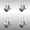 Service Caster 3 Inch 316SS Gray Polyurethane Swivel 3/8 Inch Threaded Stem Caster Set Brake SCC-SS316TS20S314-PPUB-TLB-381615-4 - alternate 1